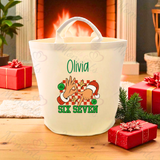 Personalised Christmas Gift Basket Trug. Festive Gift Sack - 67 Design - Loot Bag
