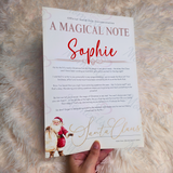 Personalised "A Magical Note" Christmas Letter from Santa. Custom Xmas Santa Letter.