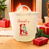 Personalised 1st Christmas Trug. Felt Xmas Gift Basket.