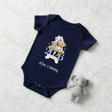 Personalised Our First Mother's Day Baby Bodysuit. Custom Baby Vest - Blue or Pink Teddy Design