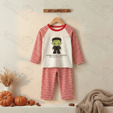 Personalised Mama's Little Monster Pyjamas | Custom Name Halloween PJ Set | Kids Halloween Nightwear