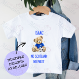 Personalised "No Scotland No Party" Scotland Football T-shirt for World Cup - All Sizes