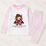 Personalised Mama's Little Monster Pyjamas | Custom Name Halloween PJ Set | Kids Halloween Nightwear