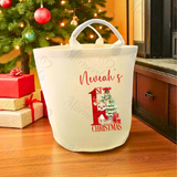 Personalised 1st Christmas Trug. Felt Xmas Gift Basket.