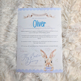 Personalised Kids Easter Bunny Letter for Easter Egg Hunt - Pink, Blue or Yellow