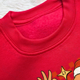 67 Kids Christmas Jumper. Santa Claus Six Seven Red Sweatshirt.