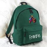 Personalised Neon Dirt Bike School Bag