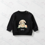 Personalised "My First Easter" Bunny Sweatshirt. Baby/Toddler Jumper - Easter Bunny Banner Design