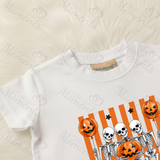 Personalised Skeleton Trio Kids T-shirt | Halloween Toddler Top