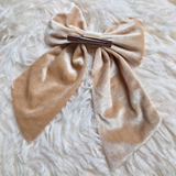 Personalised Christmas Velvet Hair Bow - Santa Claus Design