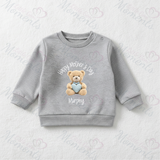 Personalised Happy Mother's Day Sweatshirt. Baby/Toddler Jumper - Teddy Heart Design