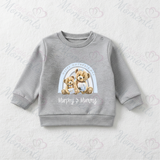 Personalised Happy Mother's Day Sweatshirt. Baby/Toddler Jumper - Teddy Rainbow Design