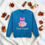 Dead Inside With Ghost Sweatshirt | Adult Halloween Sweater | Available In A Huge Range Of Colours