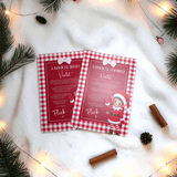 Personalised Elf Hello and Goodbye Letter Bundle | Red Gingham Elf Arrival and Farewell Notes | Custom Name A4 Card | Kids Christmas Set