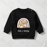 Personalised Happy Mother's Day Sweatshirt. Baby/Toddler Jumper - Teddy Rainbow Design