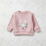 Personalised Bunny Ear Sweatshirt. Custom Kids Jumper - Floral Bunny Ear Design