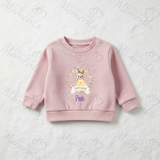 Personalised Easter Bunny Sweatshirt. Baby/Toddler Jumper - Easter Bunny Wreath Design - Pink or Blue