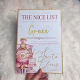 Personalised Express Train Nice List Certificate from Santa Claus. Custom Christmas Eve Box Filler - Pink or Navy