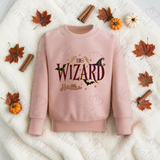 Little Wizard Sweatshirt | Halloween Toddler Sweater | Wizard Chief Main Little Mini Big Wording Options | Available In A Range Of Colours