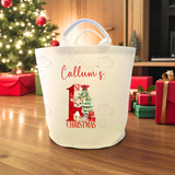 Personalised 1st Christmas Trug. Felt Xmas Gift Basket.