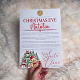 Personalised Christmas Eve Santa Letter - Candy Cane Lane Red Design. Custom Kids Christmas Eve Box Filler.