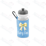 Personalised Gingham Bow School Water Bottle