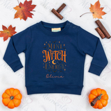 Personalised Mini Witch Energy Kids Sweatshirt | Custom Halloween Toddler Top