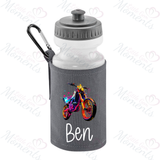 Personalised Neon Dirt Bike School Water Bottle