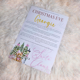 Personalised Christmas Eve Santa Letter - Candy Cane Lane Pink Design. Custom Kids Christmas Eve Box Filler.