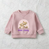 Personalised Happy Mother's Day Sweatshirt. Baby/Toddler Jumper - Teddy Rainbow Design