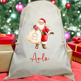 Personalised Christmas Santa Sack - Santa Claus Design. Premium Custom Xmas Gift Sack with Name