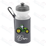 Personalised Green Tractor School Water Bottle