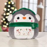 Personalised Christmas 2025 Penguin Squidgy. Custom Mumbles Festive Xmas Plush