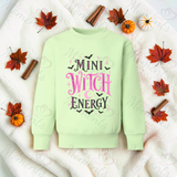 Mini Witch Energy Sweatshirt | Toddler Witch Halloween Top | Mummy And Me Matching Set | Kids Witch Sweatshirt