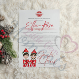 Personalised Elf Arrival Letter for December 1st. Custom Kids Xmas Treat. Elf Mischief.