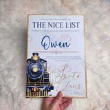 Personalised Express Train Nice List Certificate from Santa Claus. Custom Christmas Eve Box Filler - Pink or Navy