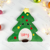 Personalised Christmas Tree Plush. Custom Mumbles Xmas Teddy