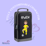 Personalised Kids Football Boot Bag with Fully Customisable Character