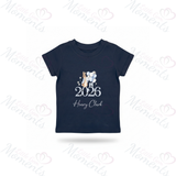 Personalised Born In 2026 Organic Cotton Baby Tee: Pink or Blue Bunny Design