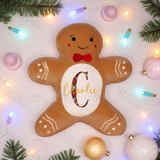 Personalised Gingerbread Man Plush. Custom Mumbles Christmas Teddy