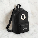 Personalised Kids Monochrome Bow Initial Mini Backpack