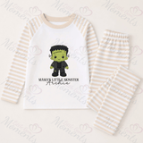 Personalised Mama's Little Monster Pyjamas | Custom Name Halloween PJ Set | Kids Halloween Nightwear