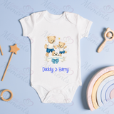 Personalised Happy Father's Day Football Teddies Baby Bodysuit