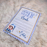 Personalised Elf Arrival Letter for December 1st - Blue Design