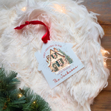 Personalised "First Christmas In Our New Home" Bauble. House Shaped Acrylic Xmas Tree Decoration