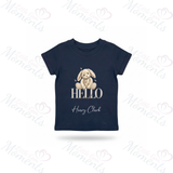 Personalised "Hello World" Organic Cotton Baby Tee: Bunny Design
