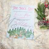 Personalised Pink Nice List Certificate. Custom Christmas Eve Box Fillers