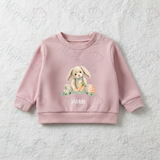 Personalised "My First Easter" Bunny Sweatshirt. Baby/Toddler Jumper - Easter Bunny Banner Design