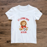 Personalised "It's Coming Home" England Football T-shirt for World Cup - All Sizes - Lion Design