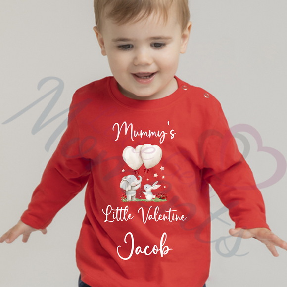 Personalised Mummy's Little Valentine Long Sleeved Top - Baby and Toddler